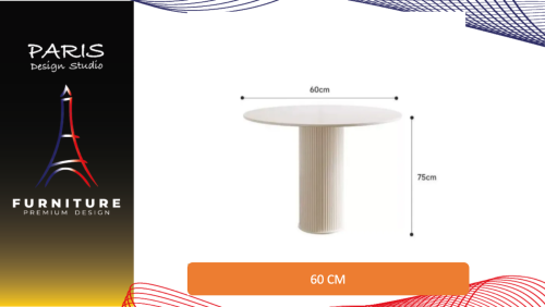 " Paris Design Studio " Round table with a smooth stone top.