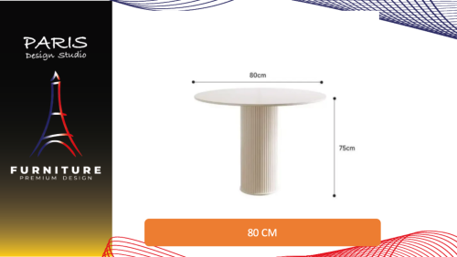 " Paris Design Studio " Round table with a smooth stone top.