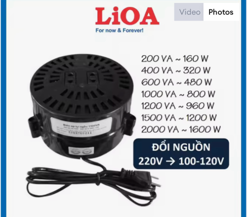 220v to 100v-120v power transformer