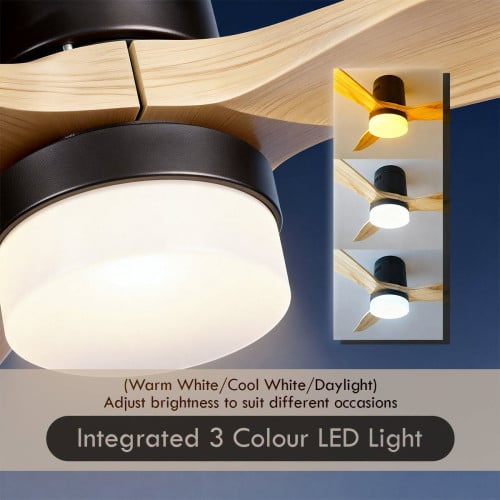 46inch DC Motor Ceiling Fan | Integrated 3-Colour LED Lights | 6 Speed Selection