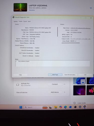 Asus ROG Strix G814JU / CPU Core i7-13th, RAM 16GB, SSD 512GB, VGA Nvidia RTX4050 6GB