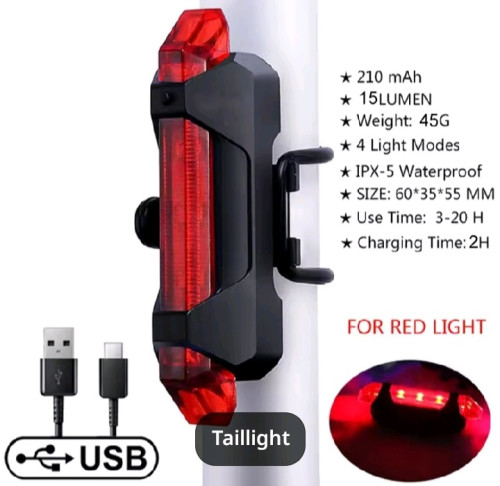 Back red light for bicycle