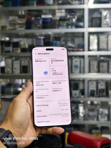 Honor magic6pro 512G Ram16G Sim2 CH ម៉ាសុីនសានុំបែកថាច់ ខុសជើងសុីម