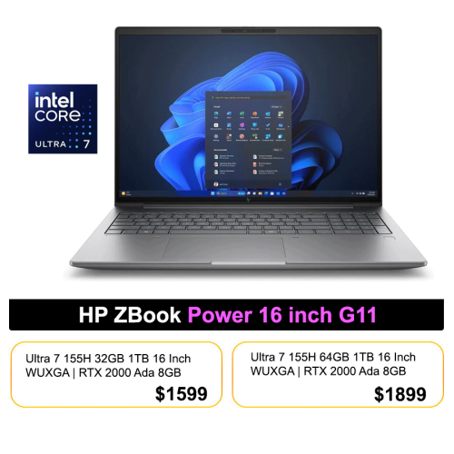 HP ZBook Power 16 G11 Workstation _Ultra 7 155H32GB  1TB  16" RTX 2000 Ada 8GB