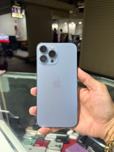 iPhone 13 Pro Max Blue LL/A HD128GB Phone Condition 98% 🔋75% , ម៉ាស៊ីនសានុំណែន