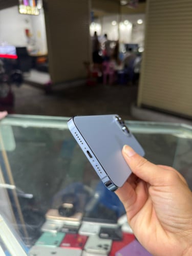 iPhone 13 Pro Max Blue LL/A HD128GB Phone Condition 98% 🔋75% , ម៉ាស៊ីនសានុំណែន