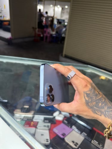 iPhone 13 Pro Max Blue LL/A HD128GB Phone Condition 98% 🔋75% , ម៉ាស៊ីនសានុំណែន