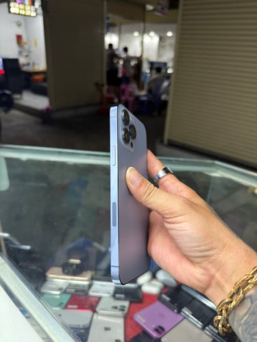 iPhone 13 Pro Max Blue LL/A HD128GB Phone Condition 98% 🔋75% , ម៉ាស៊ីនសានុំណែន
