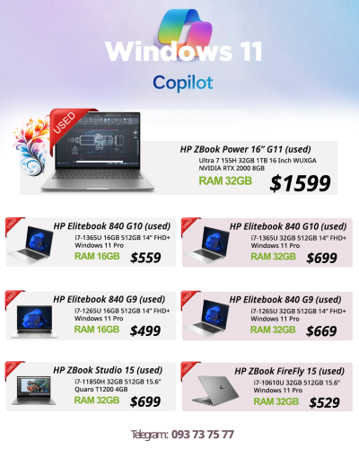 HP ZBook Power 16 G11 Workstation Price : 3899$ (new) >> $1599 (99%)