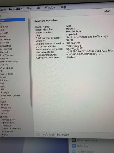 iMac 24inch M4 16g+512g 4 Ports