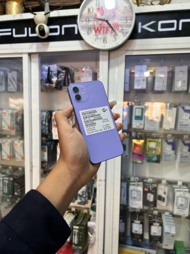 iPhone 12 ពណ៌ស្វាយ 🍏 LLA 64GB  Battery 88% 🔋 តួស្អាត 99% សំណុំហ្សីន