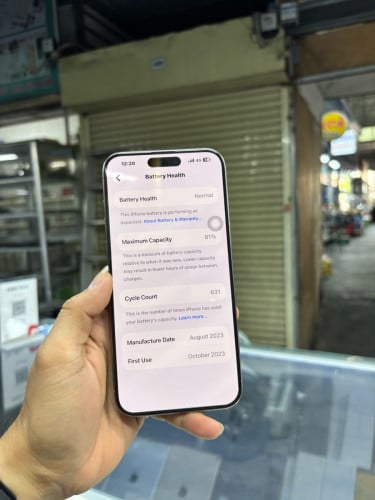 Iphone15pro max 256G ZP sim2 ESIM ម៉ាសុីនសានុំណែន ថ្ម81%