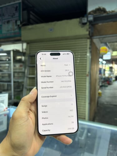Iphone15pro max 256G ZP sim2 ESIM ម៉ាសុីនសានុំណែន ថ្ម81%