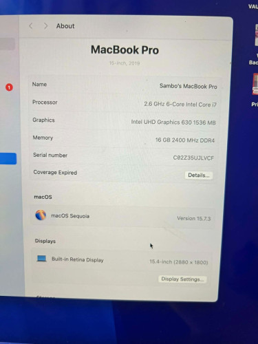 Macbook Pro 2019 98%