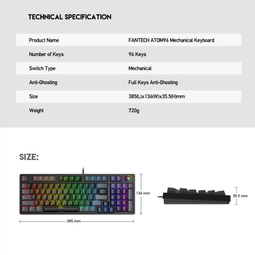 Thumb mk890 1 PreviousNext Fantech MK890 ATOM96 GREY