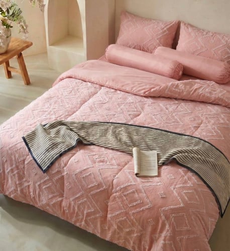 កំរាលឈុតប៉ាក់ផុស 6មុខ Bedding Set ( Tencel )