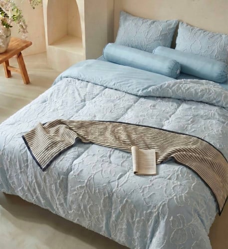 កំរាលឈុតប៉ាក់ផុស 6មុខ Bedding Set ( Tencel )