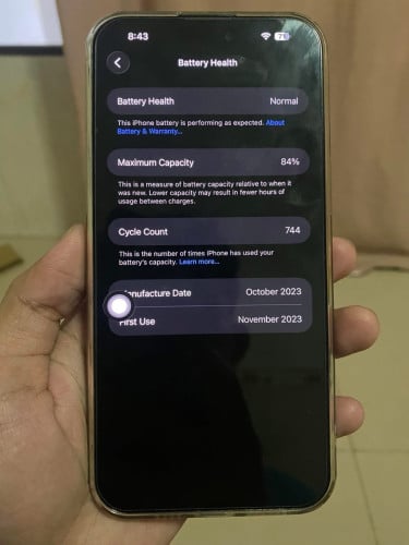 15Pro Max សំណុំហ្សីនណែន 98% LLA 256gb