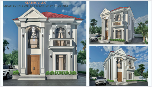 គូសប្លង់ផ្ទះវីឡាទំនើប Modern, Classic Style