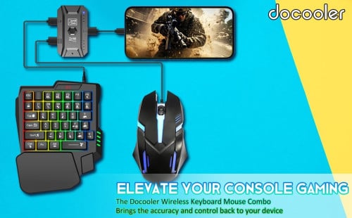 Baseus One-handed Gaming KeyboardVisit >With LED Lights and Adapter for Mix Lite, Android System