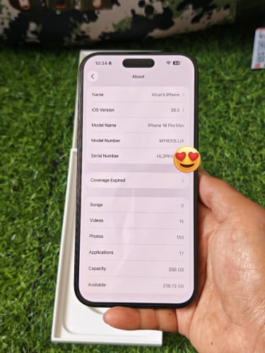 Iphone 16 Pro Max Black kuru LL/A ESIM2  256GB ចូល99% 🔋ថ្ម96%