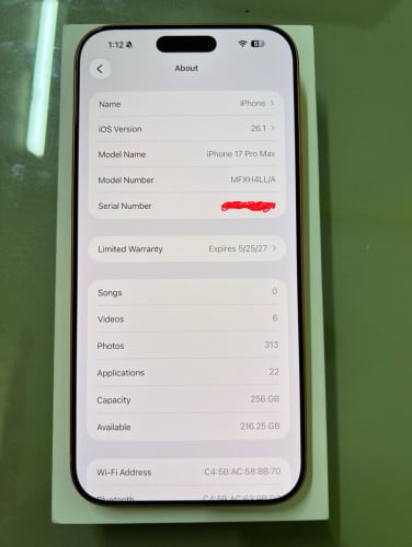 iPhone 17 pro max 256g LL/A
