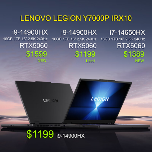 LENOVO LEGION Y7000P IRX10 _i9-14900HX 16GB 1TB 16" 2.5K 240Hz RTX5060 8GB = $1199