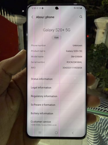Samsung Galaxy S20+ 5G សាណុំហ្សុីន Ram12G/256GB