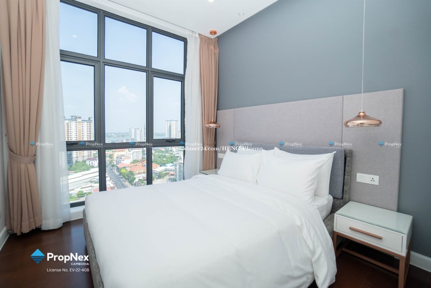 Modern 2BR River View Condo for Rent at The Peninsula Chroy Chongva 6A