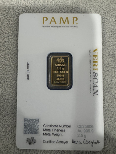 ដុំមាសស្វីស PAMP ទម្ងន់ 2.5 ក្រាម