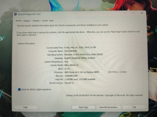ACER NITRO 16S AI