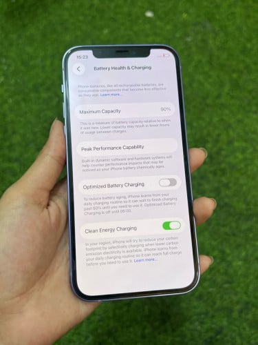 iPhone 12 ពណ៌ស្វាយ 🍏 LLA 64GB Battery 90% 🔋 តួស្អាត 99% សំណុំហ្សីន អត់ជាប់អី