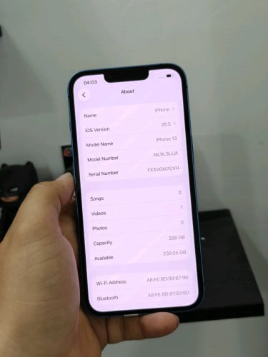 iPhone 13 256g សានុំហ្សីន ស្អាត98%