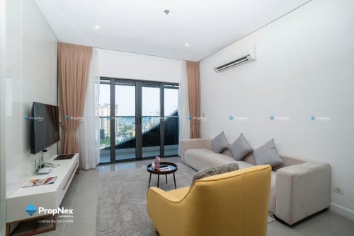 Modern 2BR River View Condo for Rent at The Peninsula Chroy Chongva 6A