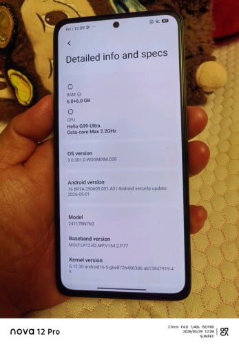 redmi note 14 Ram 12G/128G ក្រុមហ៊ុមសានុំសុីន ស្អាត 99℅
