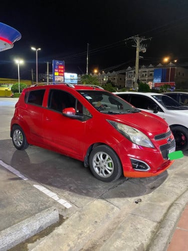 លក់ឡានជិះផ្ទាល់ខ្លួន Chevrolet spark 014 ពណ៌ក្រហមហុងស៊ុយ លេងស្ដុបម៉ាអ៊ែម តូចតែតាន់ហាប់ណែន
