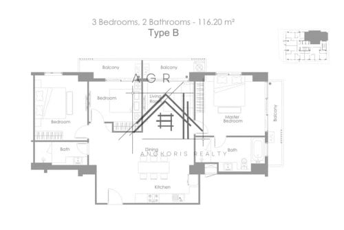 3 Bedroom Serviced Apartment For Rent in Tonle Bassac | AEON Mall Phnom Penh