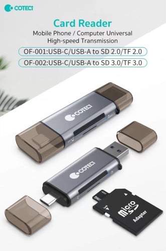 COTECi USB-c /USB-A to SD/TF card reader