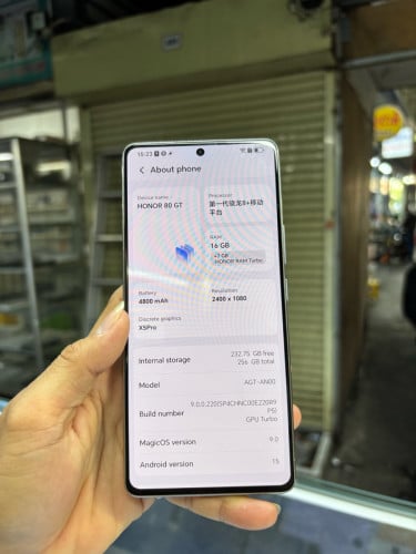 Honor 80GT 256G Ram16G Sim2 CH ម៉ាសុីនសានុំ បែកកញ្ចក់តិច