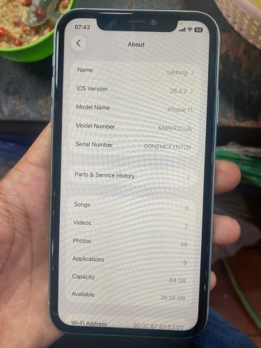iphone 11 LL A  64G  អេក្រង់​ហ្សុីន​ អត់ស្គេន​ កាមេរ៉ា​មុខក្រោយច្បាស់​