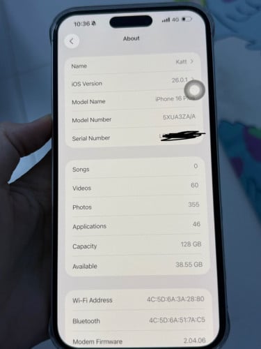 iPhone 16plus for sell new 99.99% ZA 128g battery health 100%