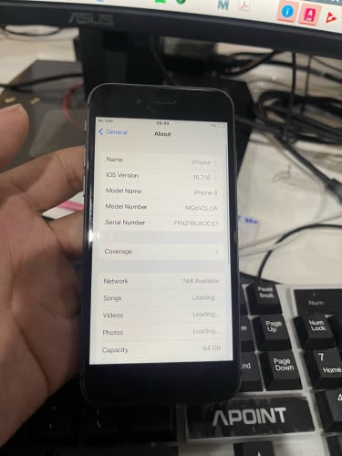 iPhone 8 64g សុំនុំសុីនបែកខ្នងបន្តិច
