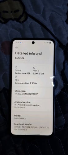 Redmi note13R ,Ch 5g/ram8+4/rom128gសានុំ៩៩%