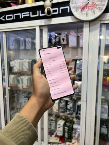 Samsung Galaxy S10+ កញ្ចក់កោង Memory 128GB Ram 8 អីវ៉ាន់ក្រុមហ៊ុន ដាក់បានស៉ីម2 តួរស្អាត 99%