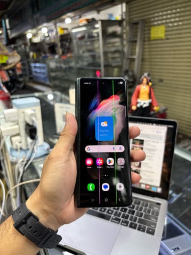 Samsung Zfold3 256G Ram12G Sim2 global ឆ្នូតអេក្រង់ក្រៅ ក្នុងបត់ស្ទើរ