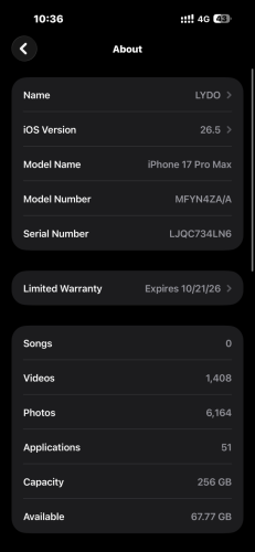 17pro max លក់ 1100$ ពណ៌ទឹកក្រូច