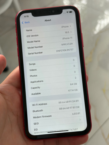 Apple iPhone 11 64GB Red – iCloud Account Signed In / No Passcode / For Parts or Repair