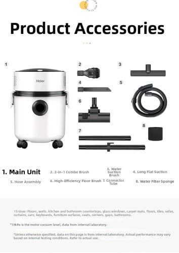 Original Haier HZ-T810W Vacuum Top-End Model New | ម៉ាស៊ីនបូមធូលី Haier ម៉ូដែលកំពូល ថ្មី គ្រប់គ្រឿង