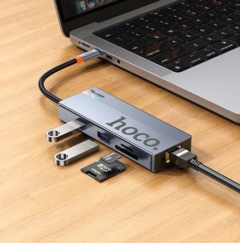 Hoco  hub 8 in 1 converter USB-C to USB-A