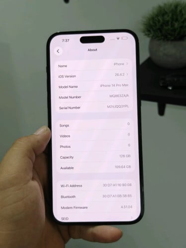 iPhone 14 Pro max 128g ZA សានុំហ្សិន ស្អាត98%